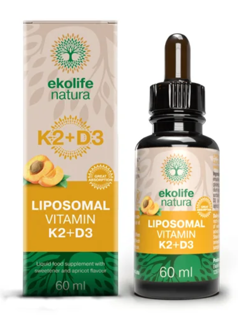 EKOLIFE NATURA Liposom&#225;ln&#237; vitam&#237;n K2+D3, kapky 60ml